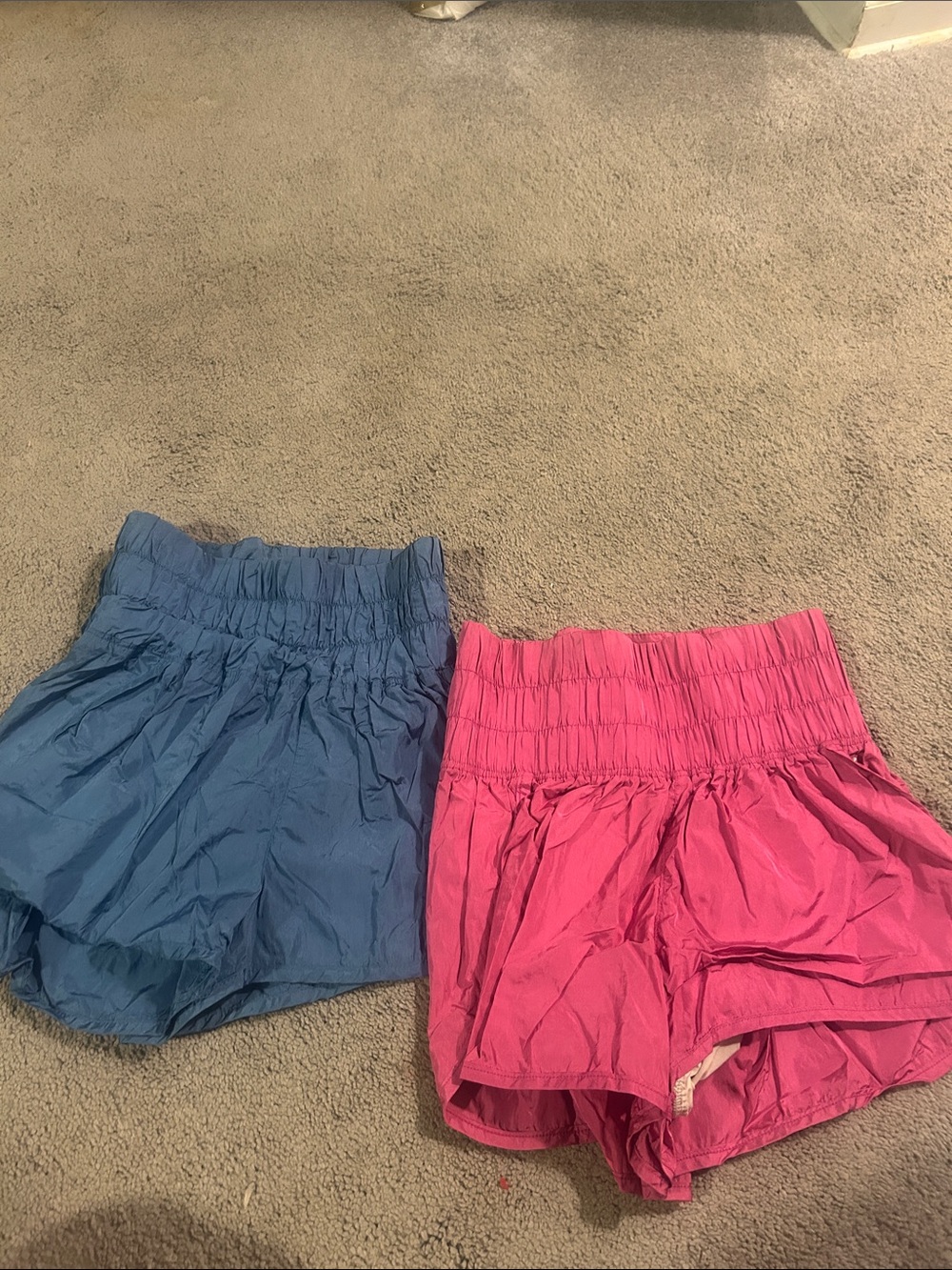 FP Movement by Free People High-Rise Athletic Shorts — Blue and Pink